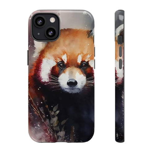 Red Panda in Watercolor - Impact Resistant Phone Case iPhone 13 Glossy